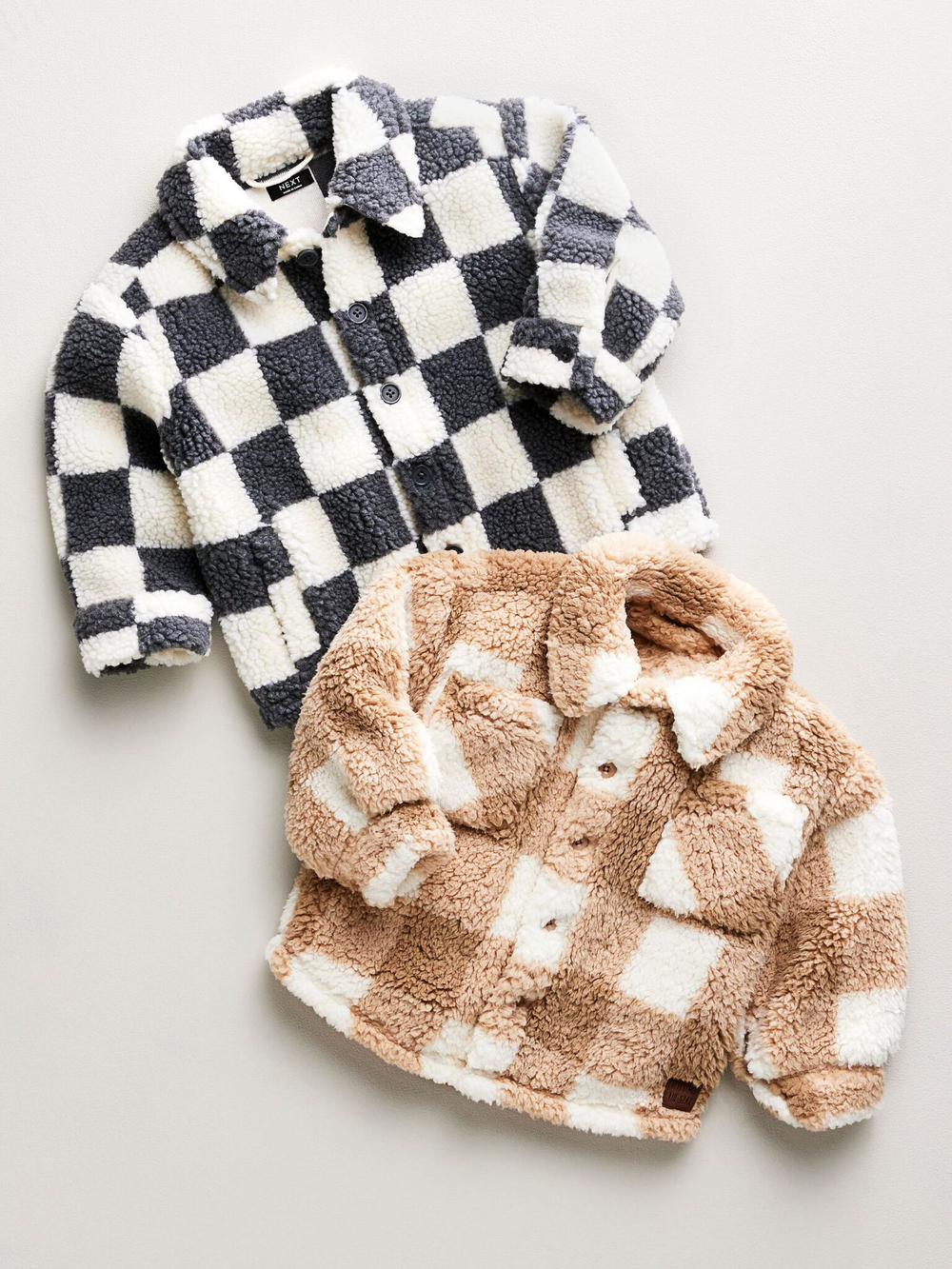 Рубашка из флиса для мальчика Next K83-423, Молочный, Серый