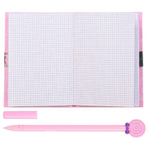 Блокнот детский Basir на замке, с ручкой, формат А6, серия "Девочка", переплет 7БЦ, 17.7*13.2 см, 48 листов, ассорти