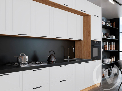 Кухня "Глетчер": (Айленд силк/корпус дуб крафт золотой)