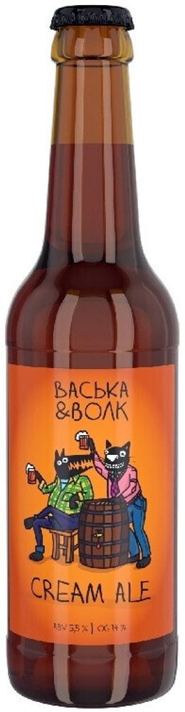 Пиво Василеостровское Васька и Волк Крем-эль / Vaska and Wolf Cream Ale 0.5л - 12шт