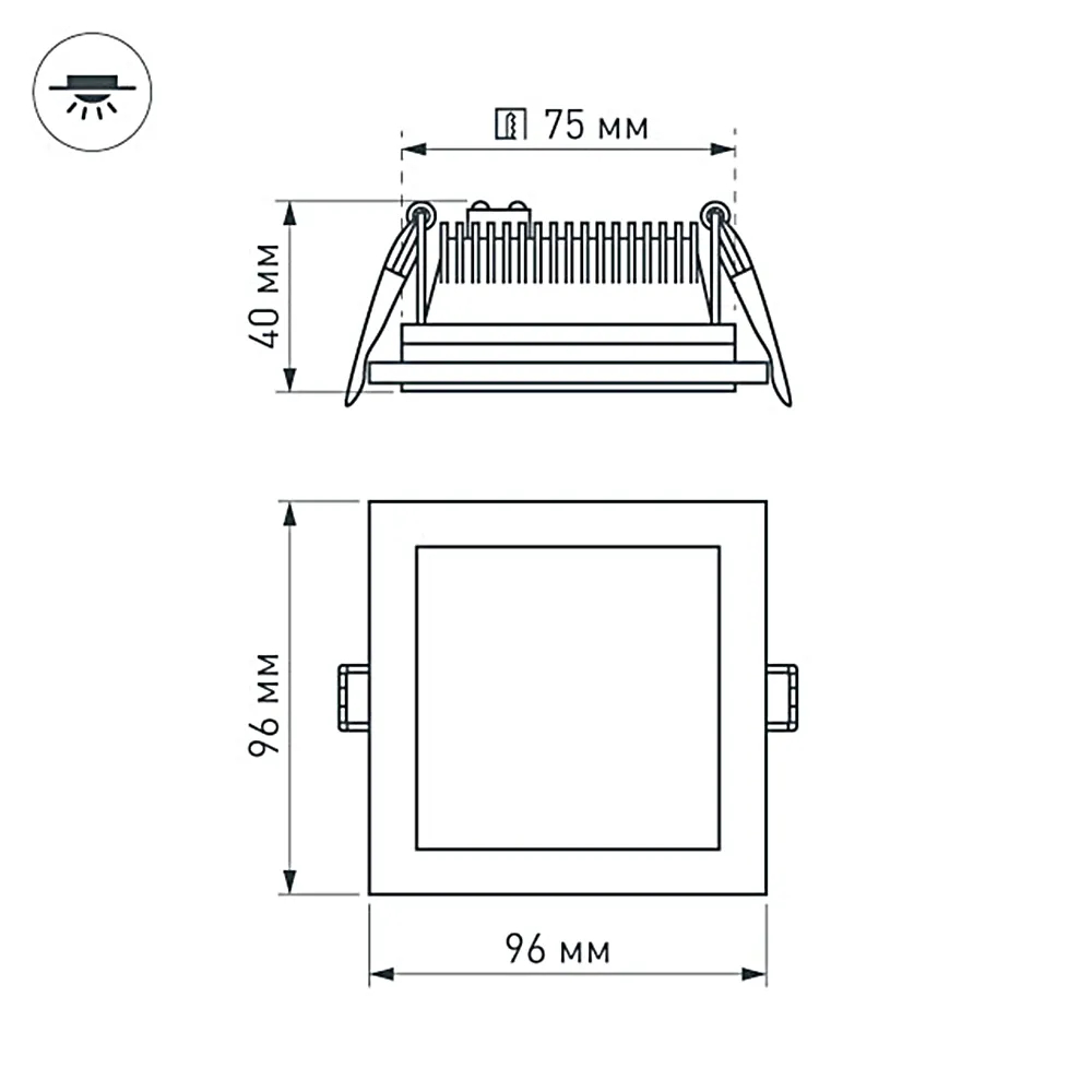 Светодиодная панель LT-S96x96WH 6W Day White 120deg (Arlight, IP40 Металл, 3 года) 014934