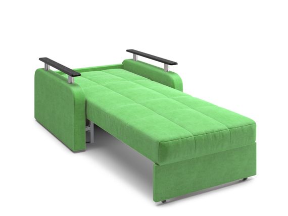 Кресло Денвер 0,8 - Velutto 31 зеленый/  коричневая накладка