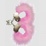 Наручники Adrien Lastic M металл с розовыми перьями