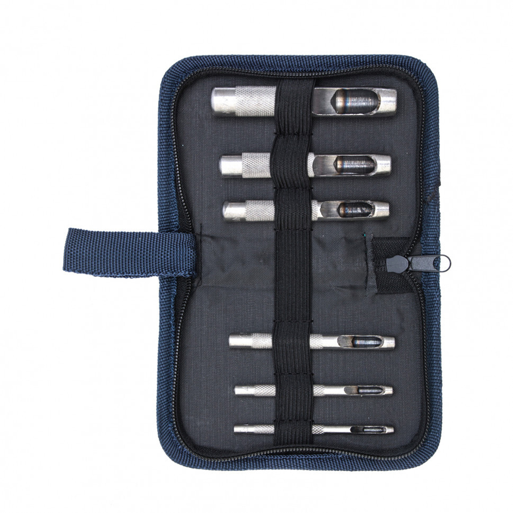 Набор пробойников для кожи 3 4 6 8 10 12.5 мм, 6 шт, чехол Сибртех