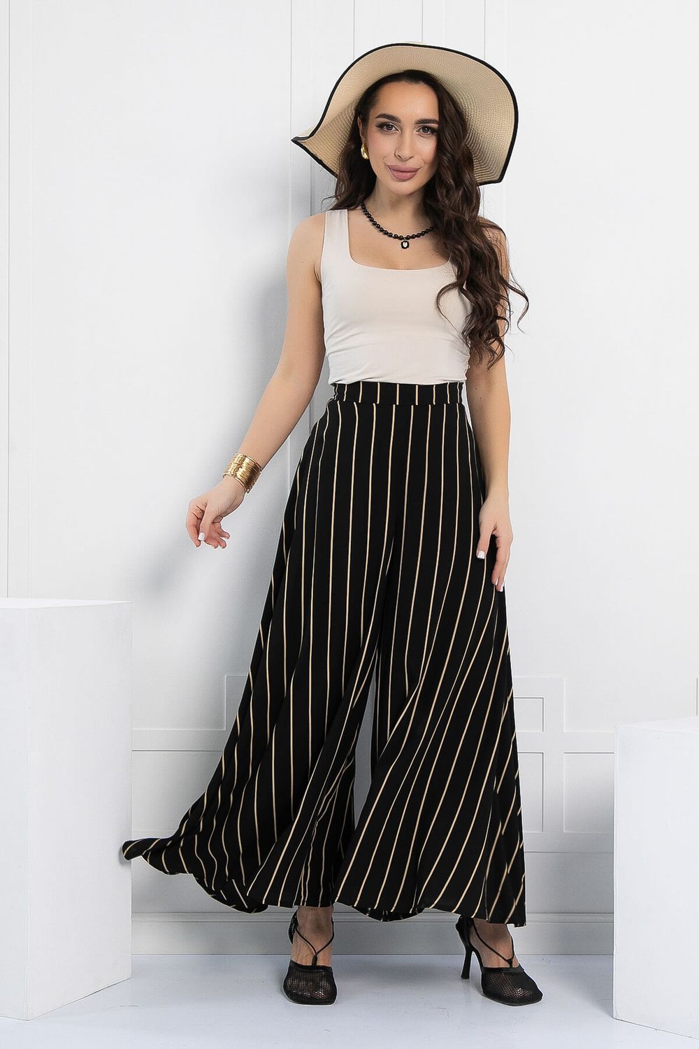 Брюки Камелия (черные/полоска) Б12964-13М LT Collection