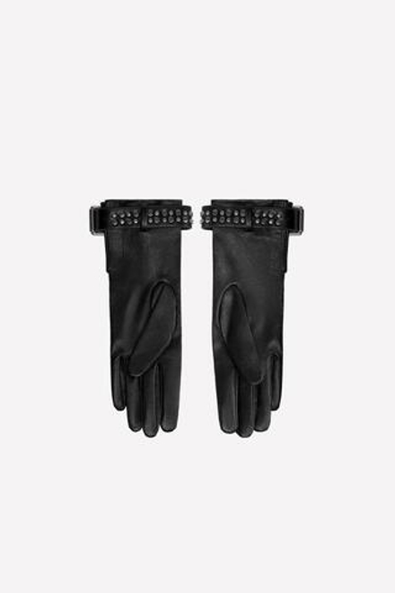 ZARA X LUDOVIC DE SAINT SERNIN КОЖАНЫЕ ПЕРЧАТКИ С РЕМЕШКАМИ, ЧЕРНЫЙ