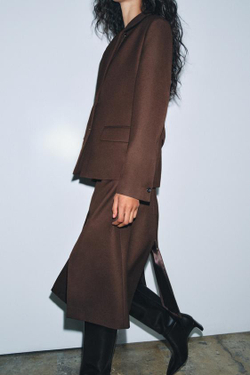 ZARA ЮБКА В СКЛАДКУ — ZW COLLECTION, КОРИЧНЕВЫЙ