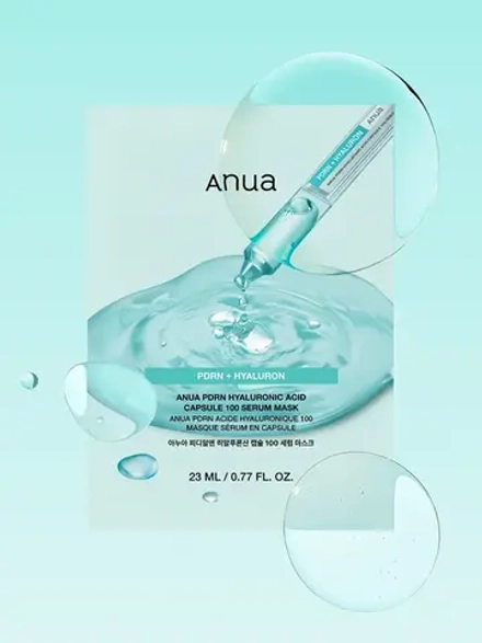 Anua Увлажняющая тканевая маска с ПДРН и гиалуроновой кислотой PDRN Hyaluronic Acid Capsule 100 Serum Mask 23 мл