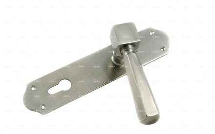 Ручка дверная латунная поворотная Грани пластина