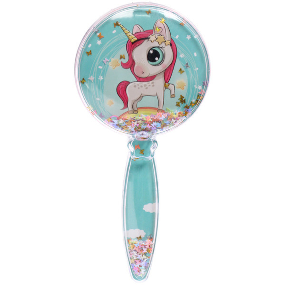 Расческа массажная детская «ФРАТТИ БУМ», единорожек Нео, форма круг, 19*8,5см (блистер Ультрамарин)