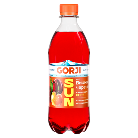 Газированная вода со вкусом Вишня Черешня GORJI Горджи 0,5 л, упаковка 12 шт