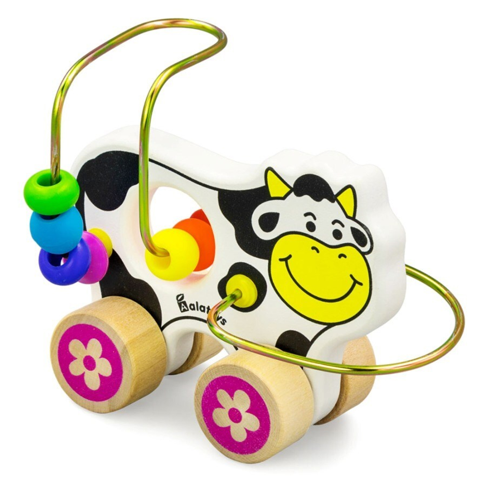 Лабиринт "Корова", развивающая игрушка для детей, обучающая игра из дерева