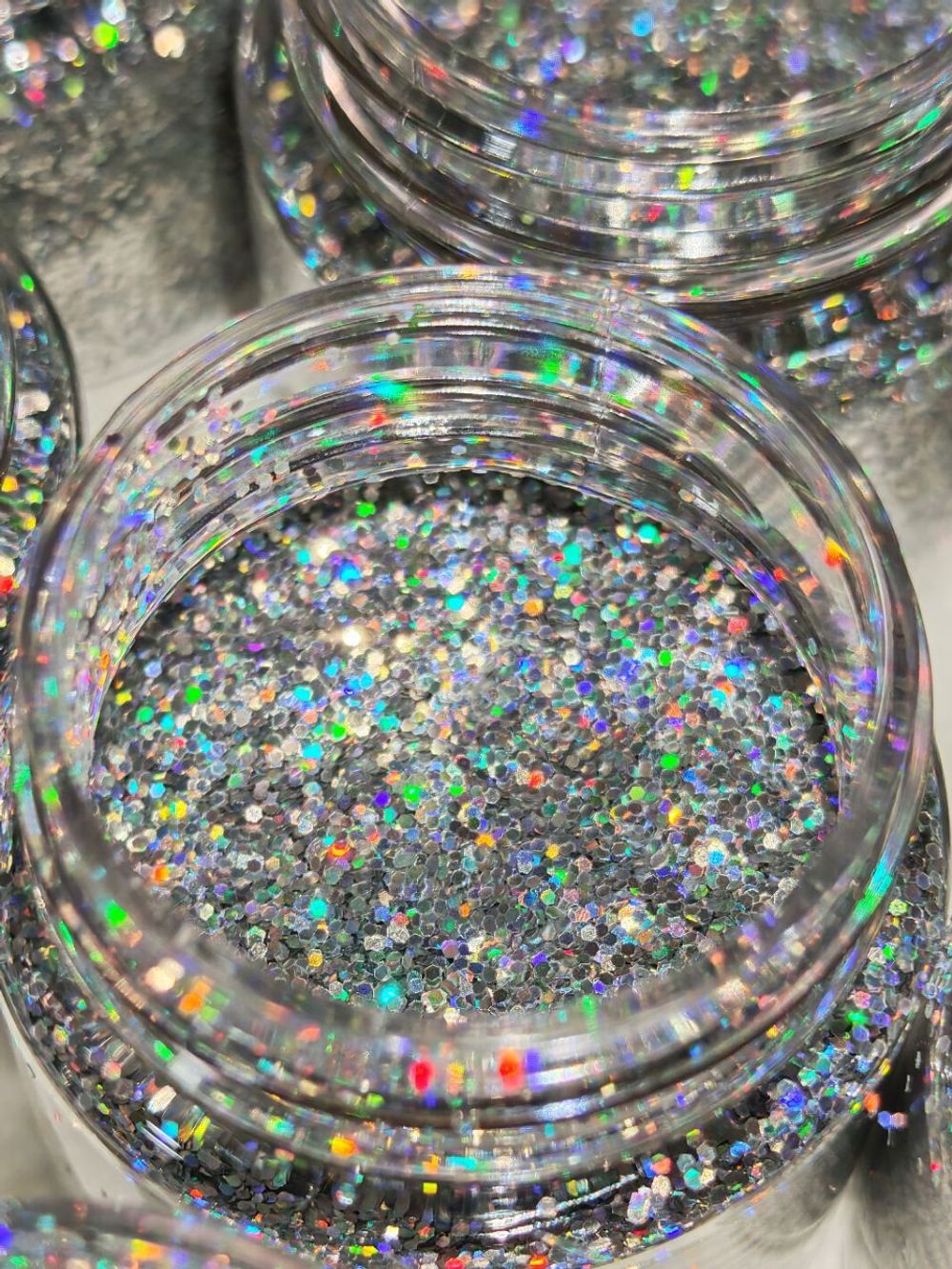 Блёстки Глиттеры 801-06мм - Серебро голографик - универсальные