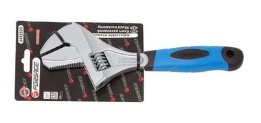 Ключ разводной двухзахватный с переставной губкой и прорезиненной рукояткой 10''-250мм (захват 50мм), на блистере Forsage F-649250D