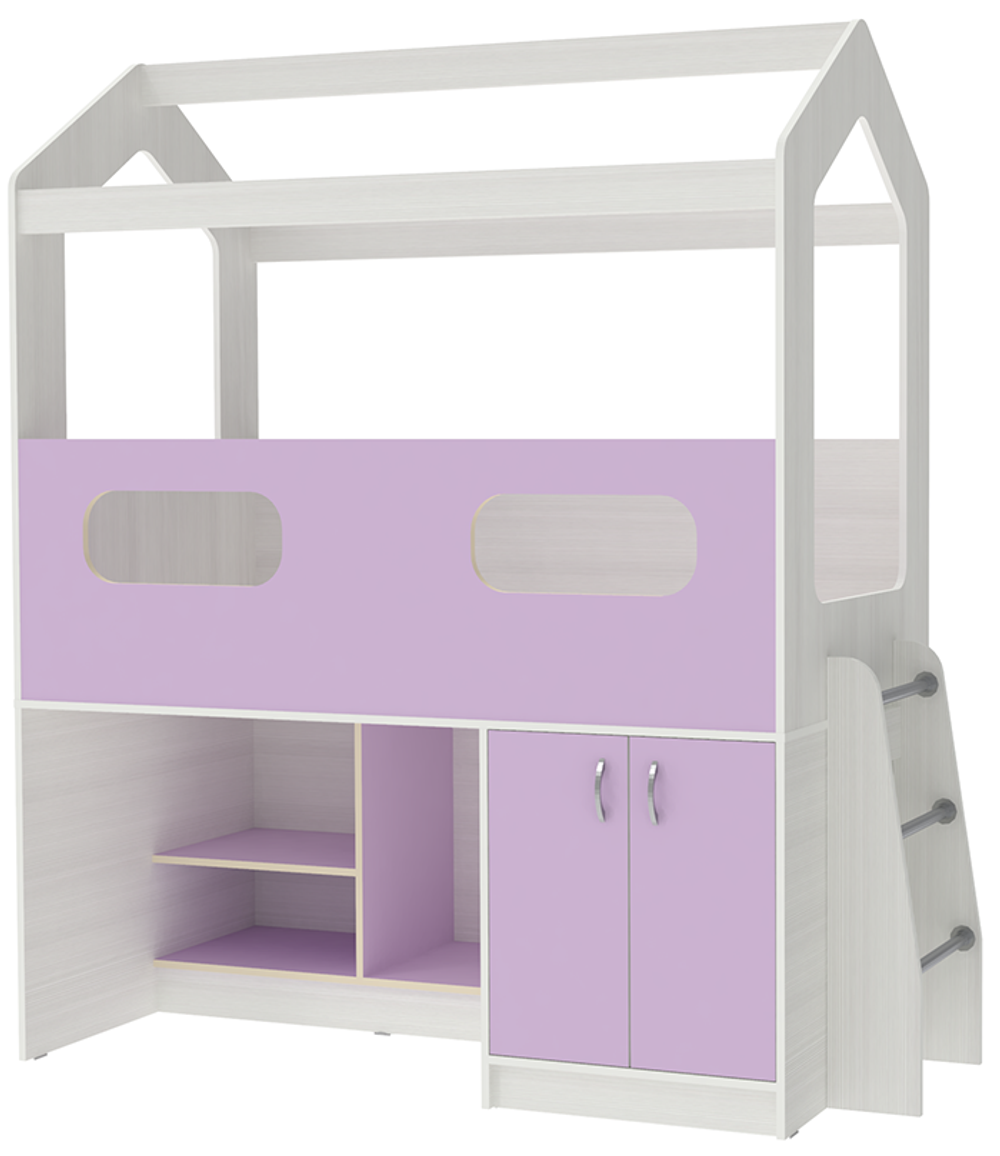 Кровать-чердак КарИВи ДС-12 Белое Дерево Ирис