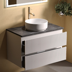 Тумба подвесная Sancos Snob R, Bianco 790х445х500, под столешницу с отверстием под смеситель, цвет Black Sky