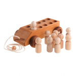 Деревянная машинка с 10 пассажирами Леснушки