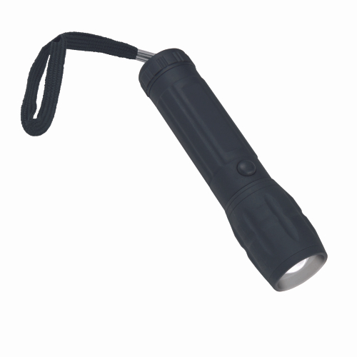 S-LD038-C Black Фонарь Uniel серии Стандарт «Simple light - classic plus», прорезиненный корпус, 0,5 Watt LED, упаковка — кламшелл, 3хААА н/к, цвет Че