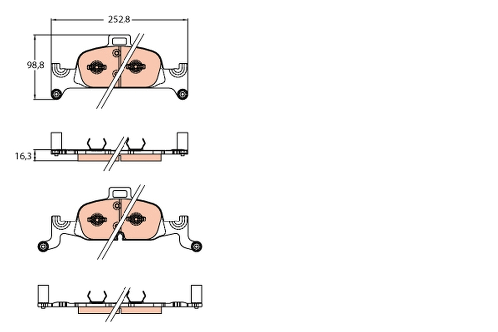 TRW - GDB2126-TRW - Brake Pad Set, disc brake