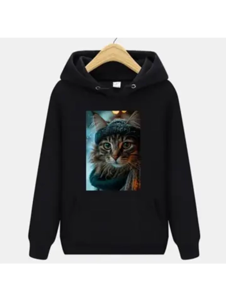 Термотрансфер "Фото кот" 24х16, наклейка на одежду