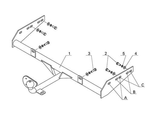 Фаркоп на ВАЗ 2117,2118,2190 (без электрики, паспорт/сертификат в комплекте) Автос.VAZ-61