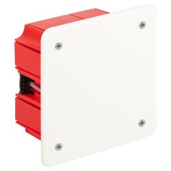 Распаячная коробка ЭРА KRP-92-92-45 скрытой установки красно-белая 92х92х45мм для полых стен саморезы крышка IP20