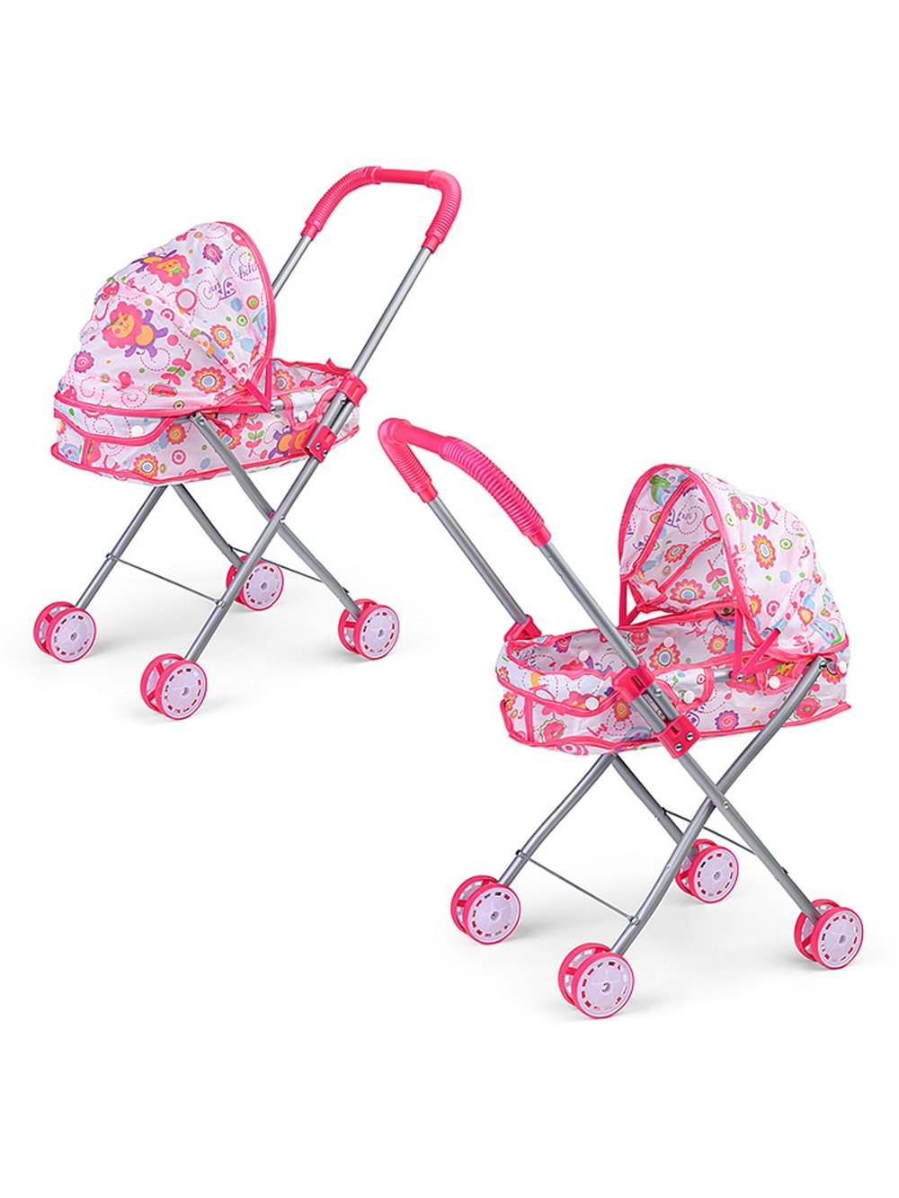 Коляска для кукол металлическая с капюшоном (Y918-6)
