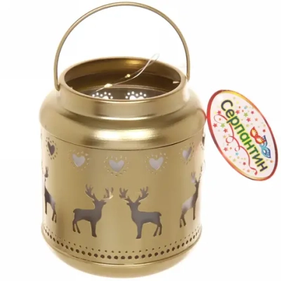 Сувенир с подсветкой «Сказочный олень» 12*15 см, золото