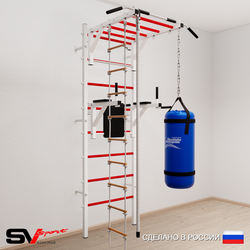 Шведская стенка Sv Sport 5451 (Турник рукоход/Брусья/Канат/Лестница/Цепь/Мешок 15кг)