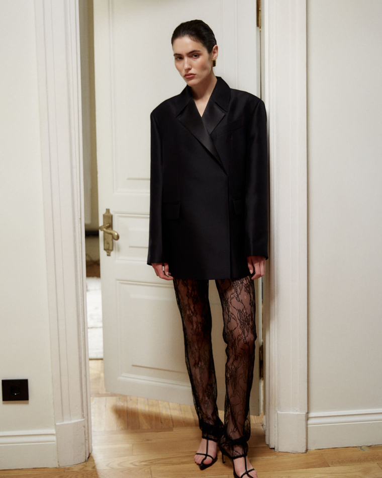 Жакет из шелка и шерсти Диор черный