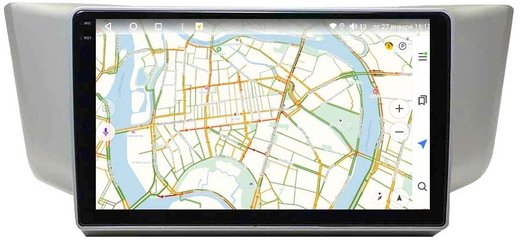 Магнитола для Toyota Harrier XU30 2003-2013, Lexus RX 2003-2009 (монохром, рамка вниз) - Vaycar VA37-0300-2K на Android 13, 8-ядер, 2K QLED, ТОП процессор, CarPlay, 4G SIM-слот