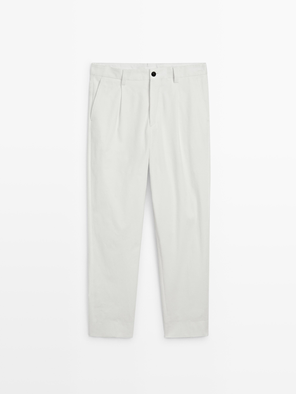 Massimo Dutti Широкие брюки с вытачками, белый