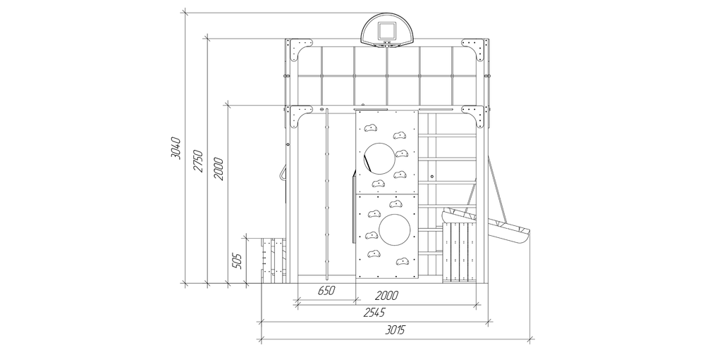 Детская площадка Савушка КУБ-1 (Серый) с гамаком для йоги