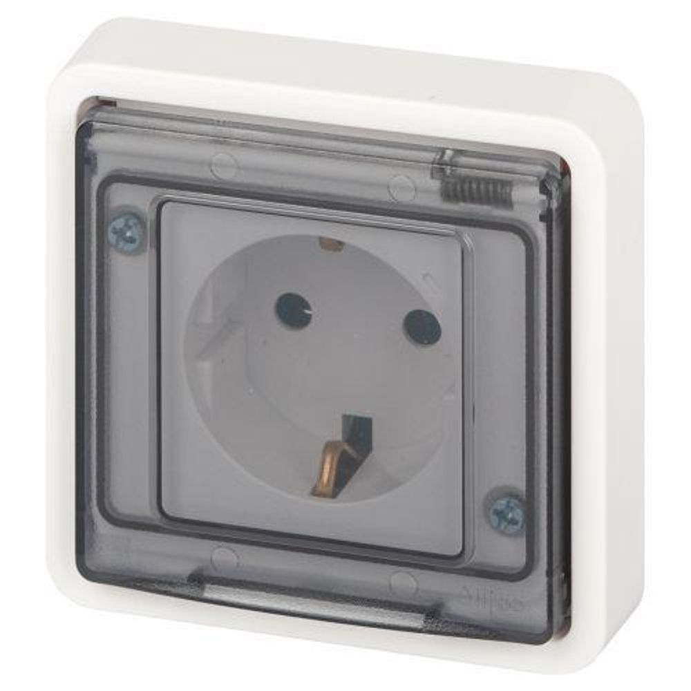 Розетка Эксперт 11-2522-01 2P+E IP55 шторки 16А-250В СУ бел. Эра Б0063281