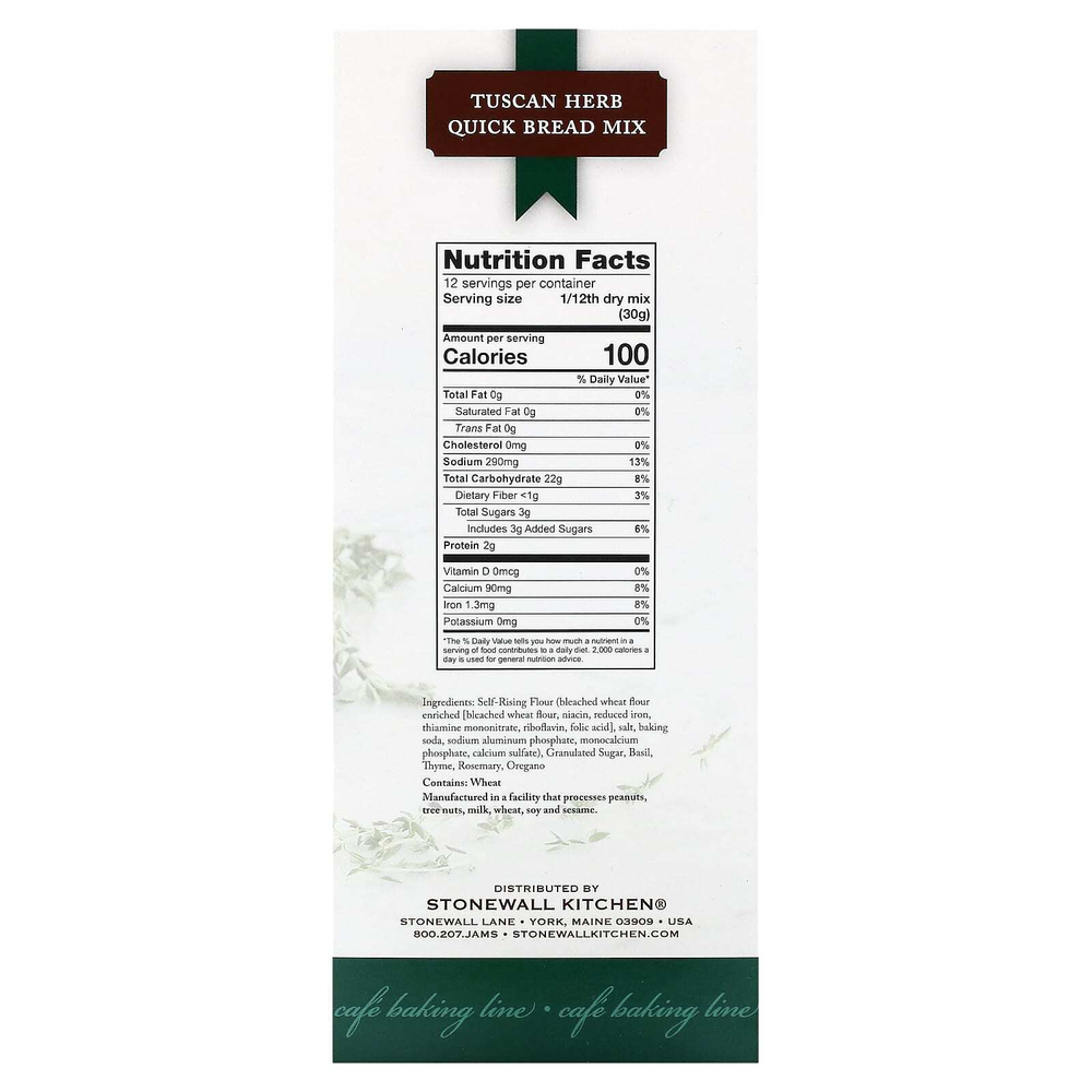 Stonewall Kitchen, смесь для быстрого приготовления хлеба с тосканскими травами, 360 г (12,7 унции)