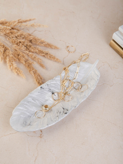 Декоративная подставка Перо, мрамор