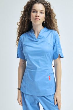 Топ медицинский женский Ньюлук, эйр блю хлопок