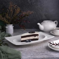 Блюдо прямоугольное 30,2*17,6 см h3,2 см с бортом Asymmetry белое фарфор NEW P.L. [4]