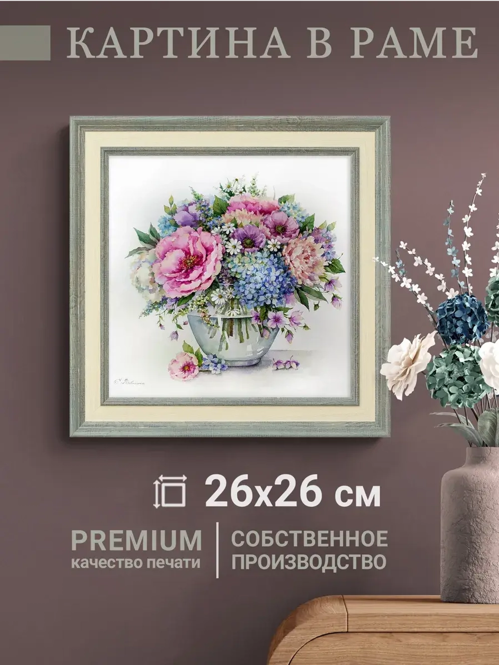 Картина на стену интерьерная на холсте 26*26 см