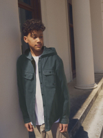 Рубашка с капюшоном джинсовая для мальчика Next K83-516, Темно-серый