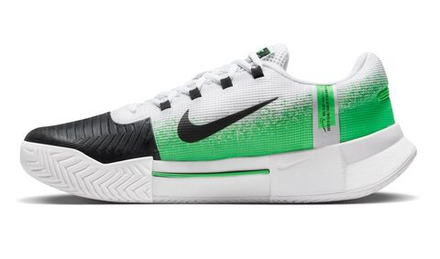 Мужские кроссовки теннисные Nike Zoom GP Challenge 1 - белый, черный, зеленый