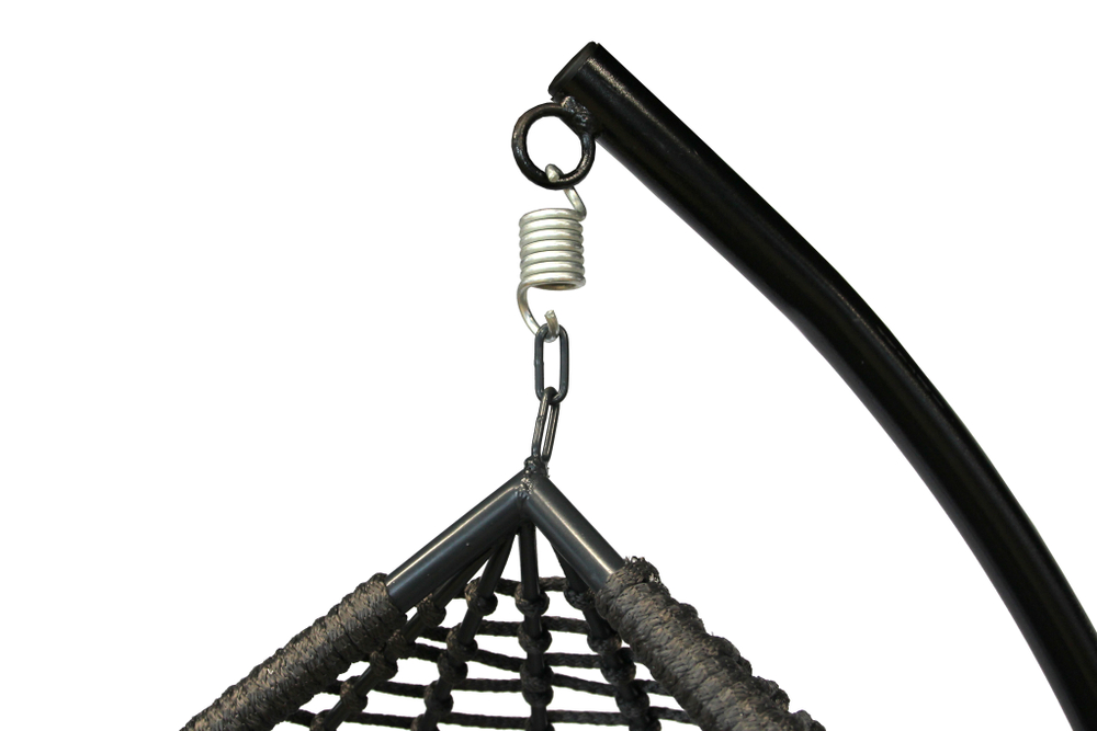 Кресло подвесное Элис арт.CN14625 (стойка+осн.черн.,корзн.серая.,подуш.сер. 3уп.(М))