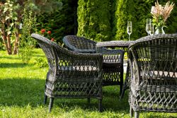 "Эспрессо–150 S" обеденная группа плетеная, цвет графит