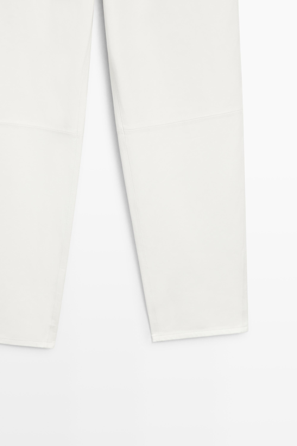Massimo Dutti Брюки прямого кроя из кожи, белый
