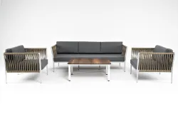 "Касабланка" лаунж-зона плетеная из роупа 5-местная, цвет серый