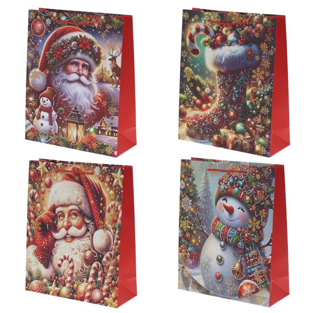 GAEM Пакет подарочный (бумага 210г/м2, блок 12шт), L18 W8,5 H23 см, 4в.