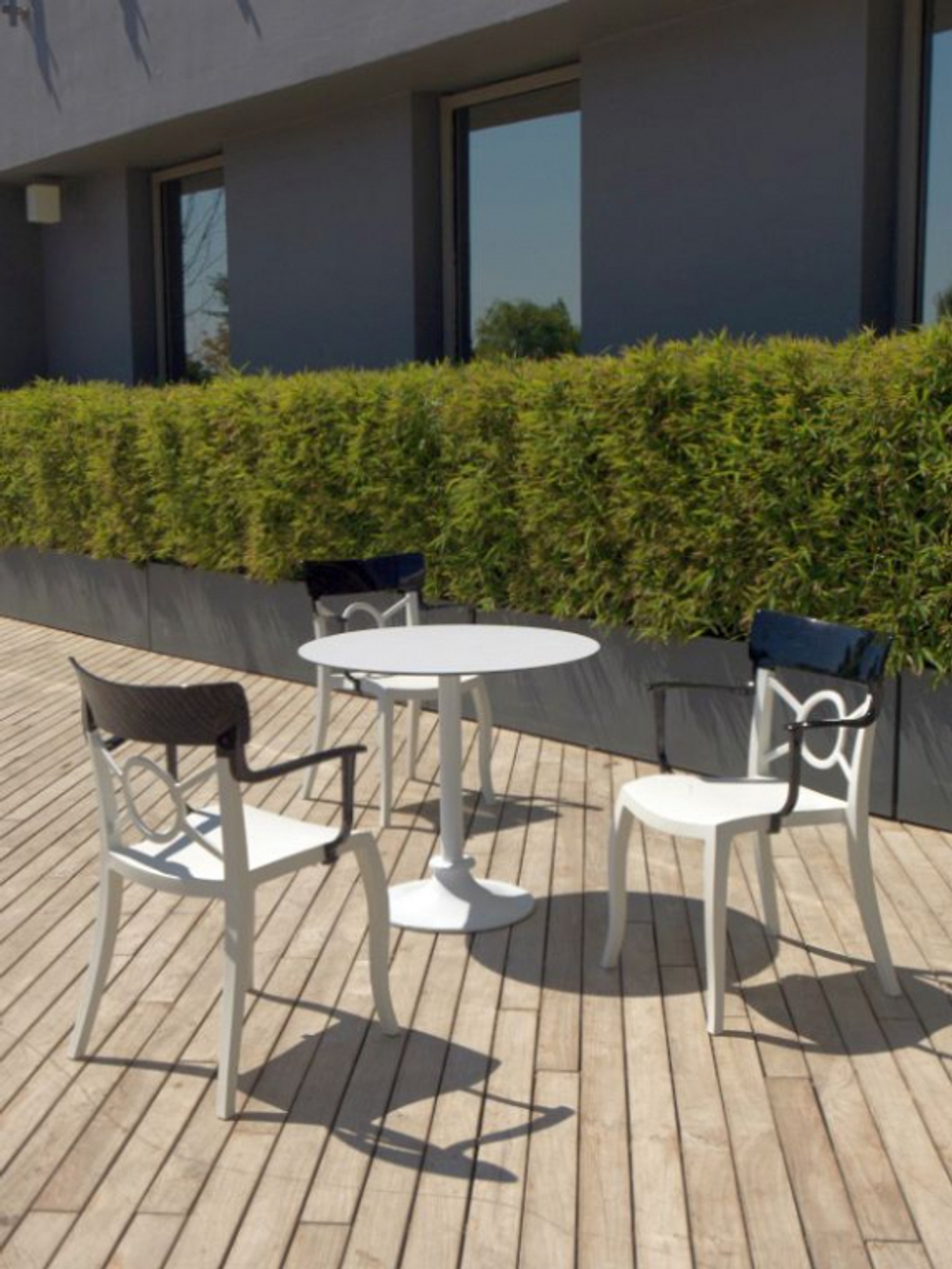 Кресло пластиковое Papatya Opera-K, белый, дымчатый