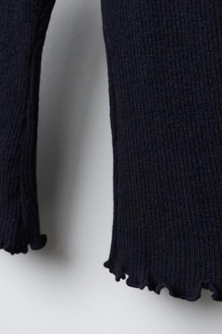 ZARA БРЮКИ FLARE В РУБЧИК, СИНИЙ