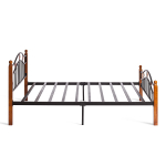 Кровать AT-126 - дерево гевея/металл, 160*200 см (Queen bed), красный дуб/черный