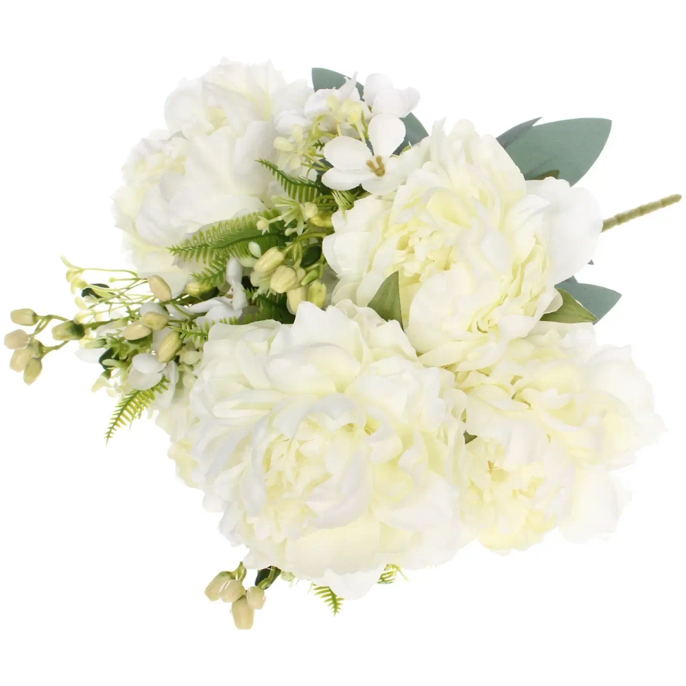 Искусственные цветы «Пионовое наслаждение» 46см 5 цветков белые